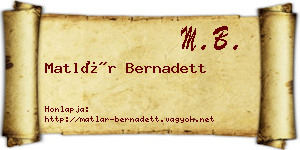 Matlár Bernadett névjegykártya