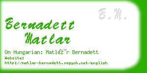 bernadett matlar business card